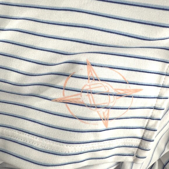 Draddy Sport Polo Shirt Large Short Sleeve Winged Foot Golf Striped TP-3408 - Picture 7 of 10